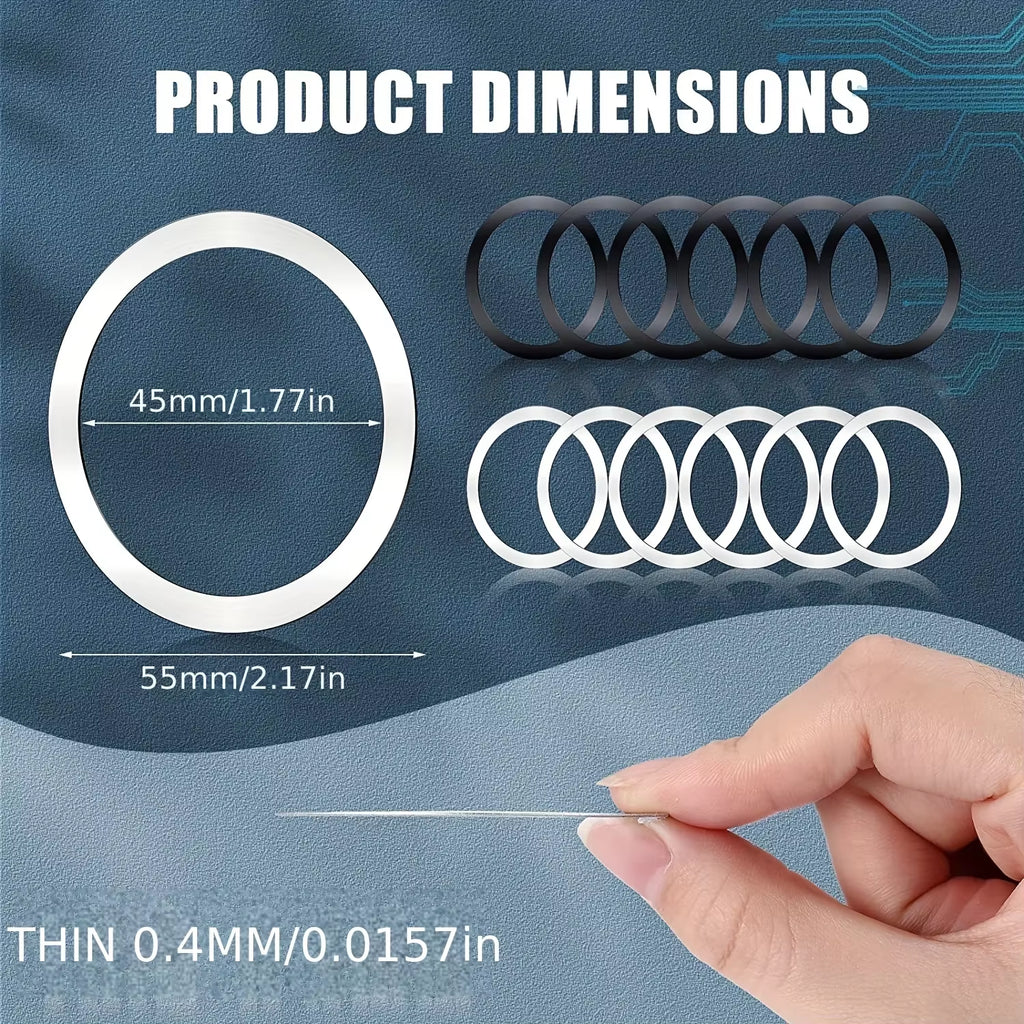 10PCS for Magsafe Magnetic Plate Ring  Stickers Support Wireless Charger Metal Plate Sheet for Iphone Samsung Xiaomi