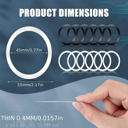 10PCS for Magsafe Magnetic Plate Ring  Stickers Support Wireless Charger Metal Plate Sheet for Iphone Samsung Xiaomi
