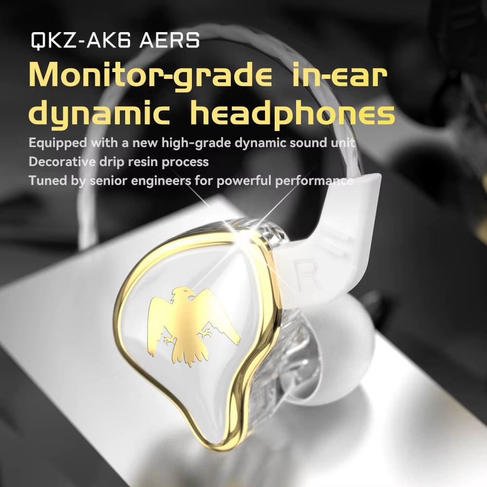 QKZ AK6-Ares Sports In-ear HIFI Wired Control Earphone with Mic with Noise Cancellation