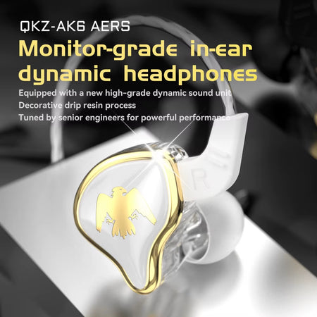 QKZ AK6-Ares Sports In-ear HIFI Wired Control Earphone with Mic with Noise Cancellation