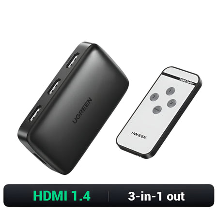 UGREEN HDMI 2.1 Switcher 8K 60Hz 4K120Hz Hdmi-Compatible Switch 3 in 1 Out with Remote Control 