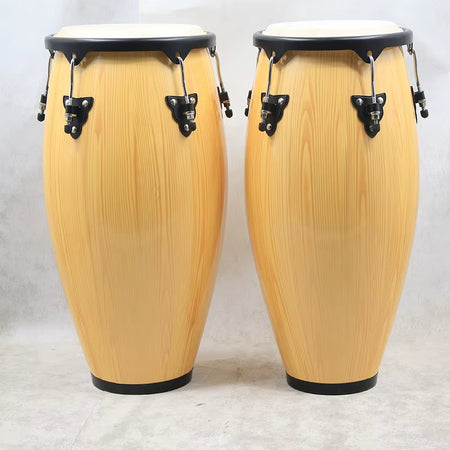 Orff Conga Latin Drum 10", 11", 12" Buffalo Leather Tambourine with Stand