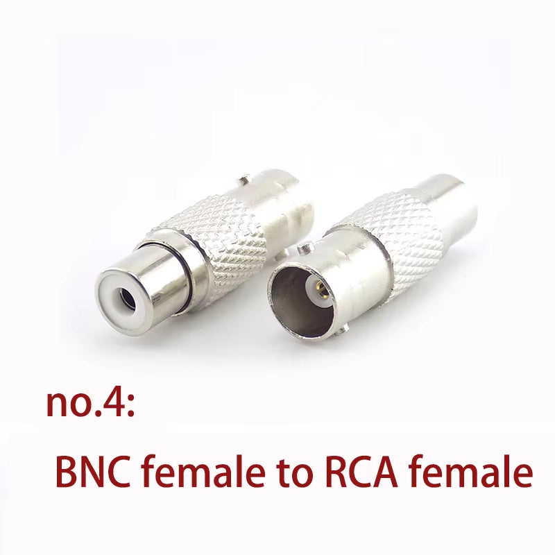 BNC to RCA Adapter Set - Male/Female Connectors for CCTV, Audio, Video (4 Types)