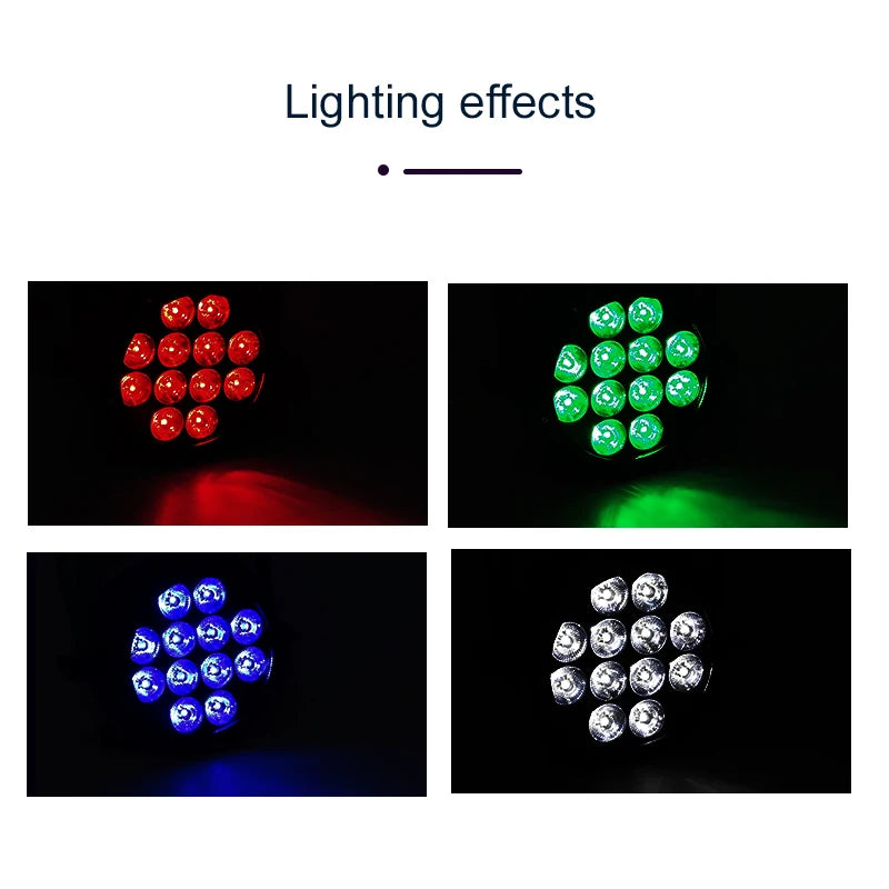 4Pcs DMX Waterproof IP65 12X18W RGBWA+UV Wireless Remote Control LED Stage Light