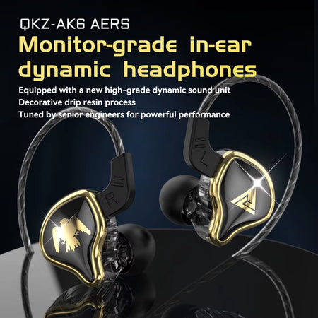 QKZ AK6-Ares Sports In-ear HIFI Wired Control Earphone with Mic with Noise Cancellation