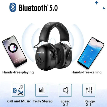PROHEAR 037 Bluetooth 5.3 Hearing Protection Headphones designed for protecting your hearing in a noisy environment and lets you enjoy clear music & calls without removing your headsets.