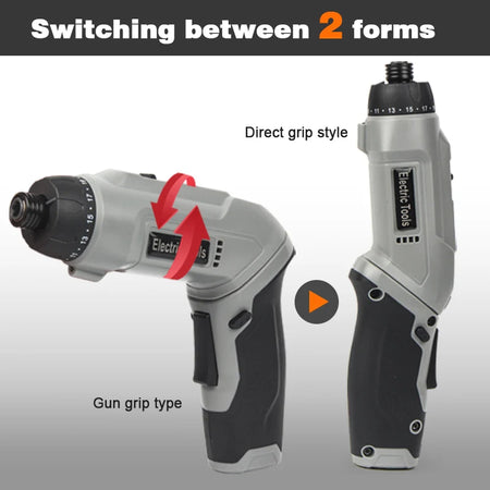Mini Cordless High Torque Electric Drill with Lithium Battery Type-C Rechargeable Electric Screwdriver DIY Household Tools.
