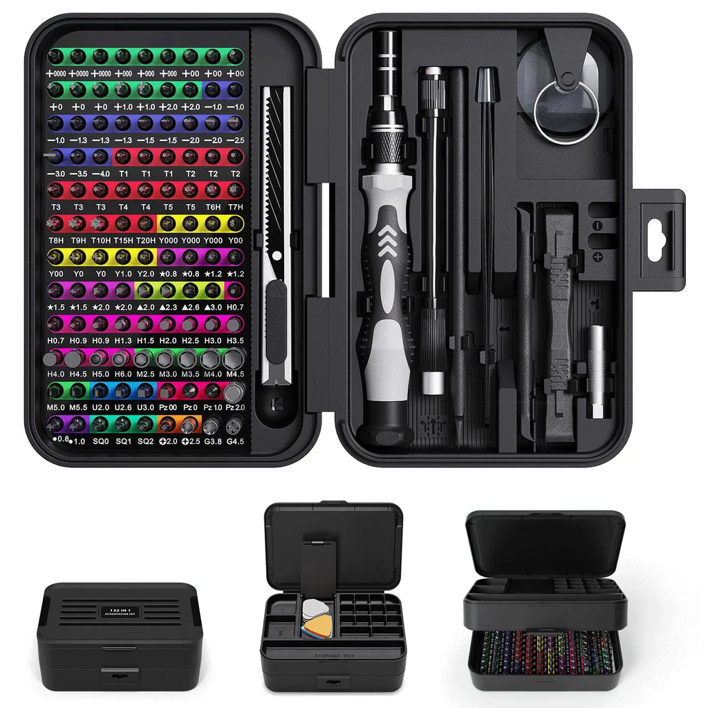 132 in 1 Precision Screwdriver Set Professional Hand Tool Kit Magnetic Bits set 
