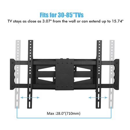 TV Wall Mount with Full Motion Swivel Tilt for 32-85 Inches TV