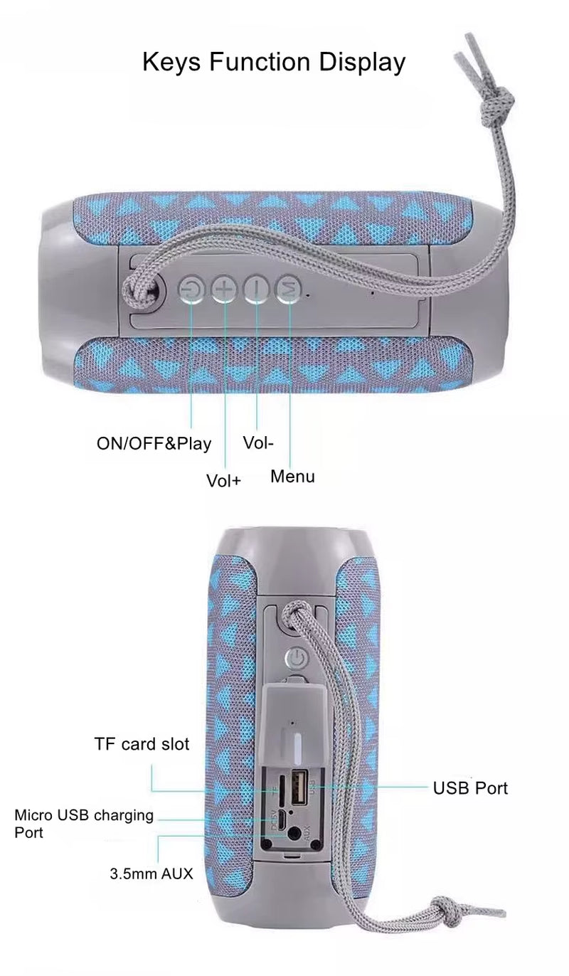 TG117 Portable Wireless Bluetooth Speaker - Dual Bass Sound 