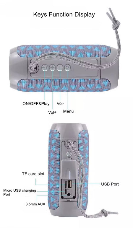 TG117 Portable Wireless Bluetooth Speaker - Dual Bass Sound 
