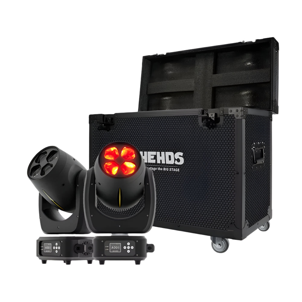2Pcs 4X40W LED Moving Head with Flight Case Option Wash Beam Zoom Light -JMS WEBB 