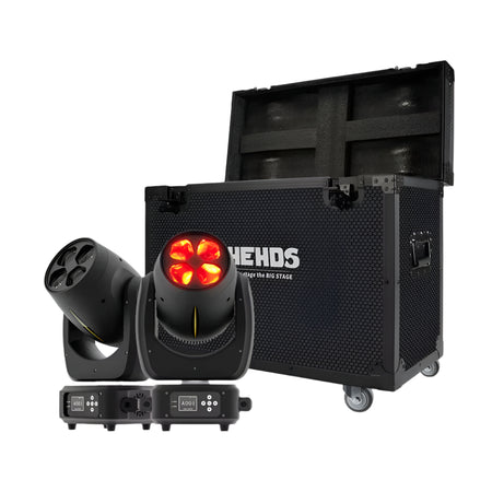 2Pcs 4X40W LED Moving Head with Flight Case Option Wash Beam Zoom Light -JMS WEBB 