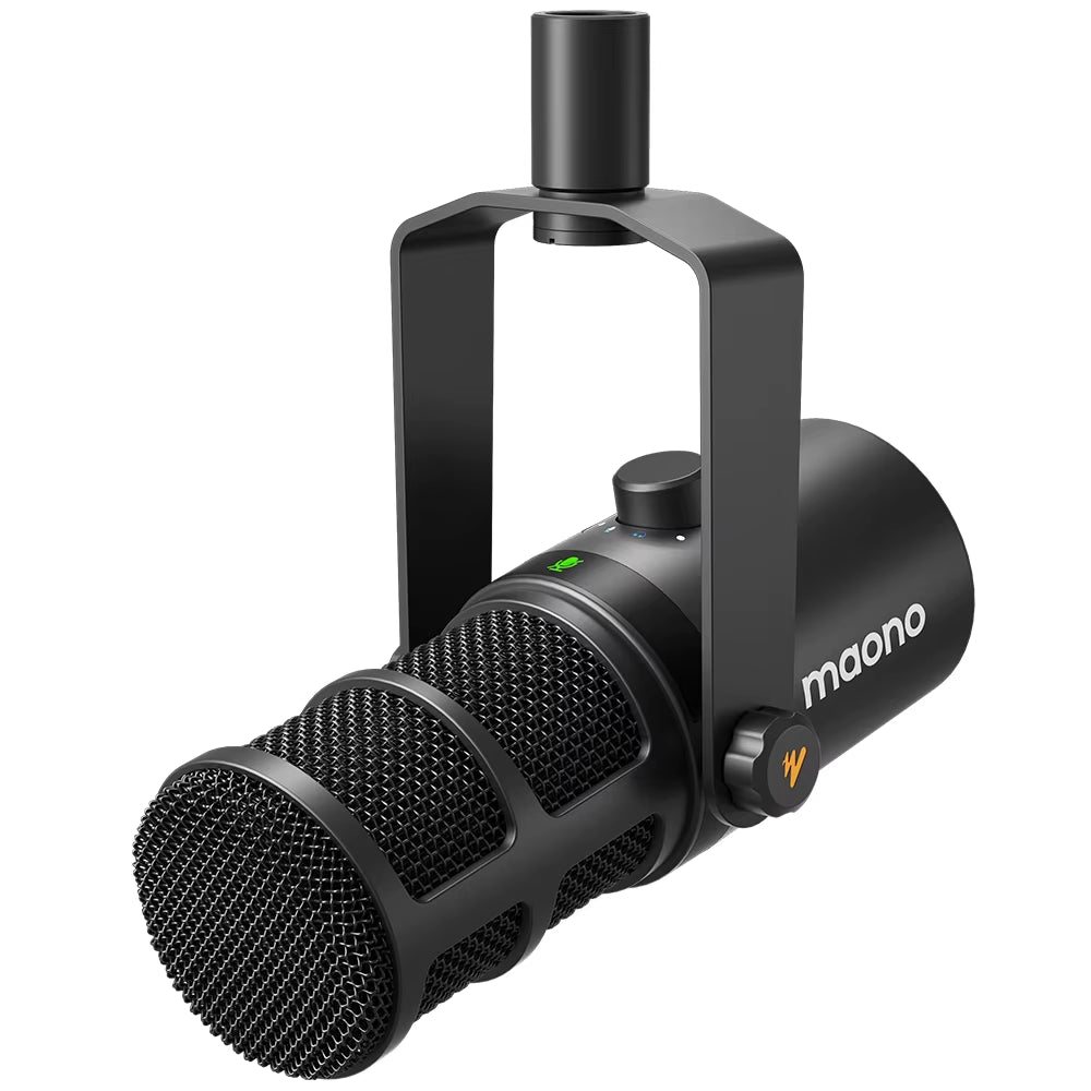 USB/XLR Dynamic Microphone All Metal with One-Touch Mute Headphone Jack and Volume Control for Podcasting Streaming PD400X