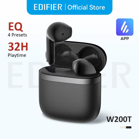 Edifier W200T True Wireless Bluetooth 5.4 Earphones Semi-In-Ear Headphones TWS Bluetooth Earbuds with 32H Battery Life