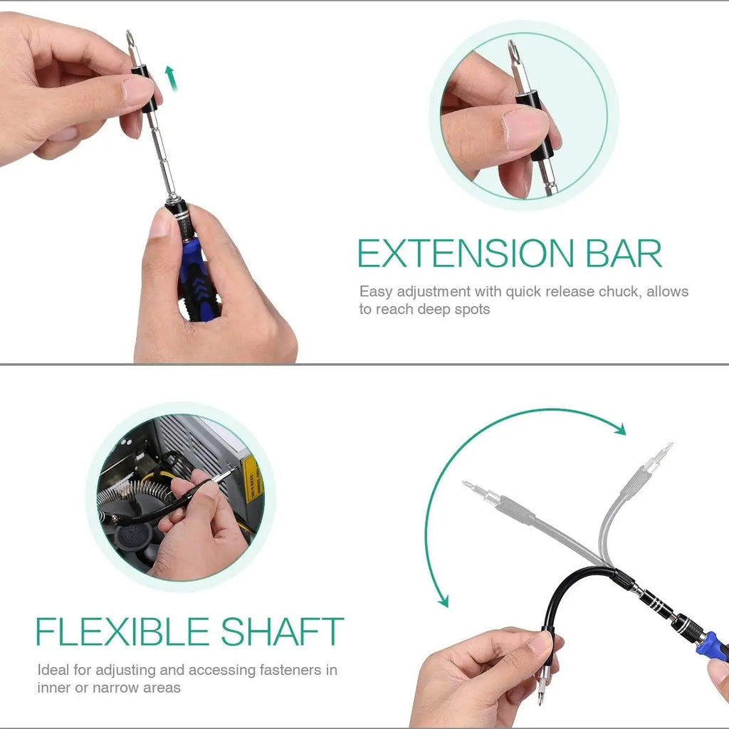 Precision Screwdriver Set 142 in 1 Magnetic Repair Tool Kit with 120 Torx Phillips Hex Bits for Iphone Xiaomi Jewelry PC