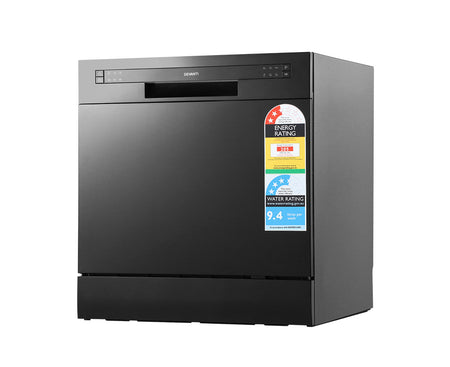 8 Place Settings Benchtop Dishwasher Black