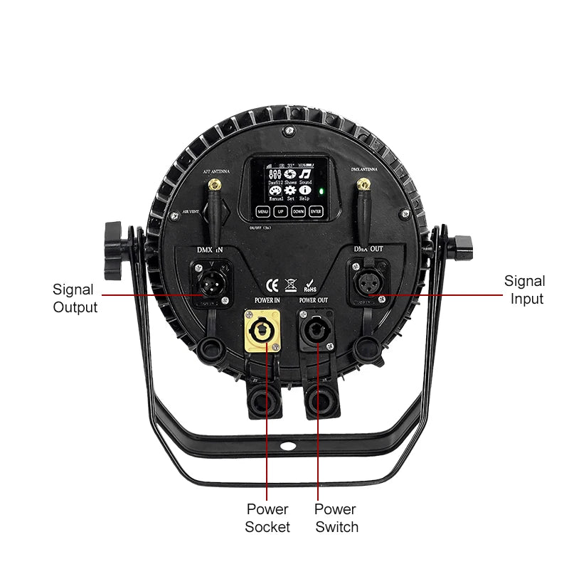 4Pcs DMX Waterproof IP65 12X18W RGBWA+UV Wireless Remote Control LED Stage Light