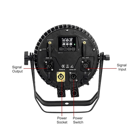 4Pcs DMX Waterproof IP65 12X18W RGBWA+UV Wireless Remote Control LED Stage Light