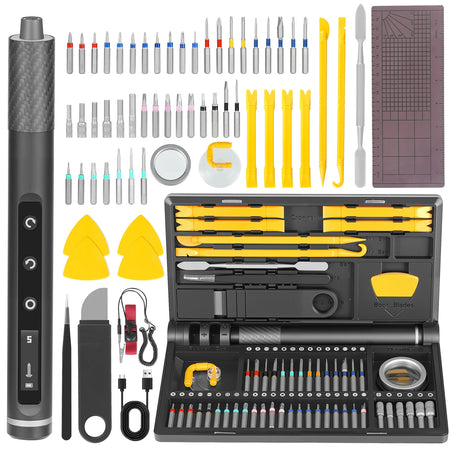 71 in 1 Mini Electric Screwdriver Set Precision Cordless Screwdriver with 42 Magnetic Screwdriver Bits Power Repair Tool