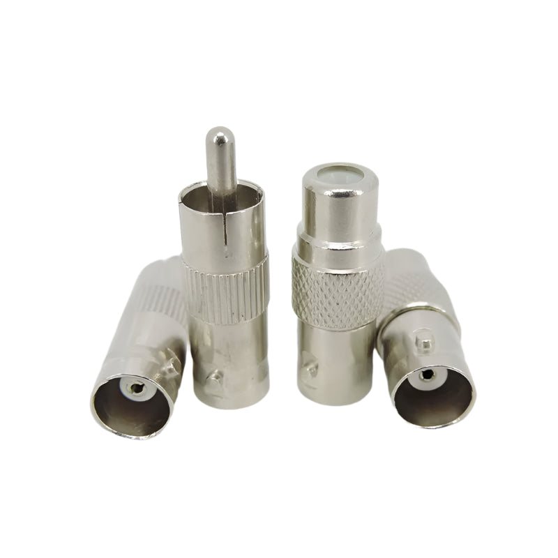 BNC to RCA Adapter Set - Male/Female Connectors for CCTV, Audio, Video (4 Types)