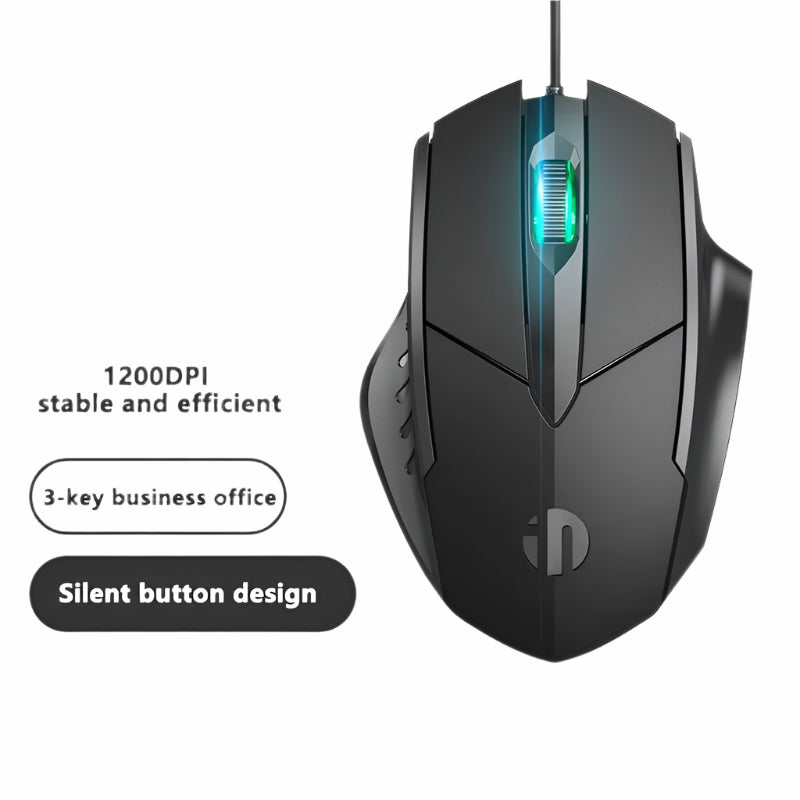 Precision Gaming Mouse - Wired, Silent Click, Macro Support, Adjustable DPI (W1)