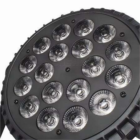 18x18W Aluminum Flat Par Powerful 6-in-1 LEDs DMX512 for Wash Stage Lighting