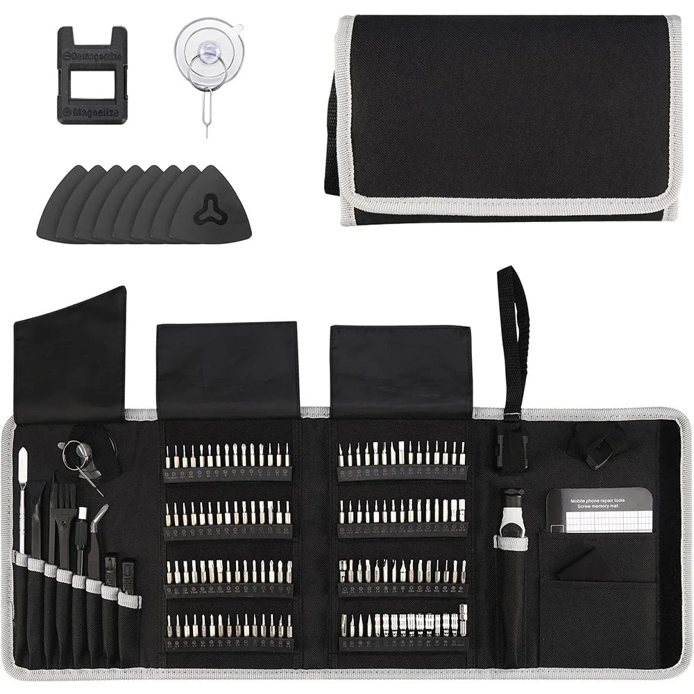 Precision Screwdriver Set 142 in 1 Magnetic Repair Tool Kit with 120 Torx Phillips Hex Bits