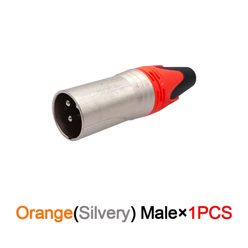 Microphone & Speaker Cable Connectors - 3-Pin XLR Male/Female Audio Plugs (Variety of Colors)
