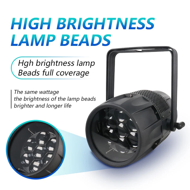 7X40W RGBW DMX 512 Zoom Par Stage Light