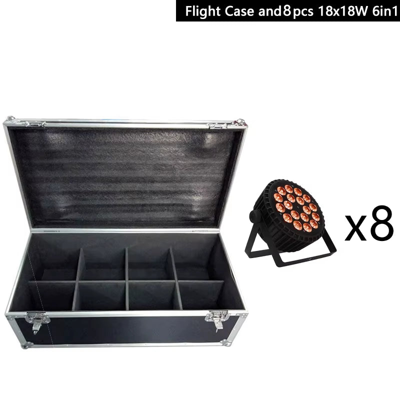 4/6/8Pcs 18X12W 4In1 Led Par Light 18X18W RGBWA UV 6In1 DMX Stage Led Lights with Flight Case Options