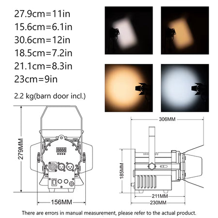 50W LED Mini LED Fresnel Spotlight with DMX Control & Zoom