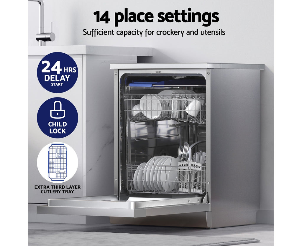 60Cm 14 Place Settings Freestanding Dishwasher Sliver