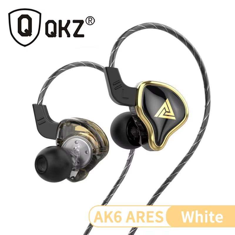 QKZ AK6-Ares Sports In-ear HIFI Wired Control Earphone with Mic with Noise Cancellation