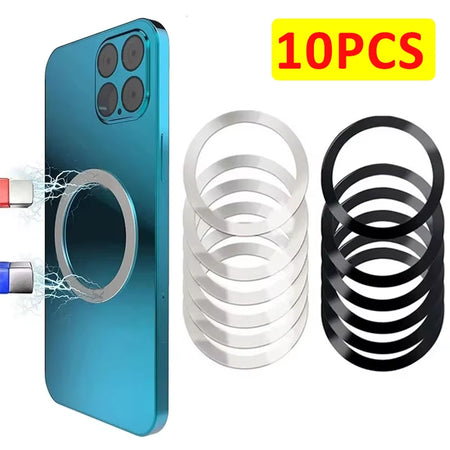 10PCS for Magsafe Magnetic Plate Ring  Stickers Support Wireless Charger Metal Plate Sheet for Iphone Samsung Xiaomi