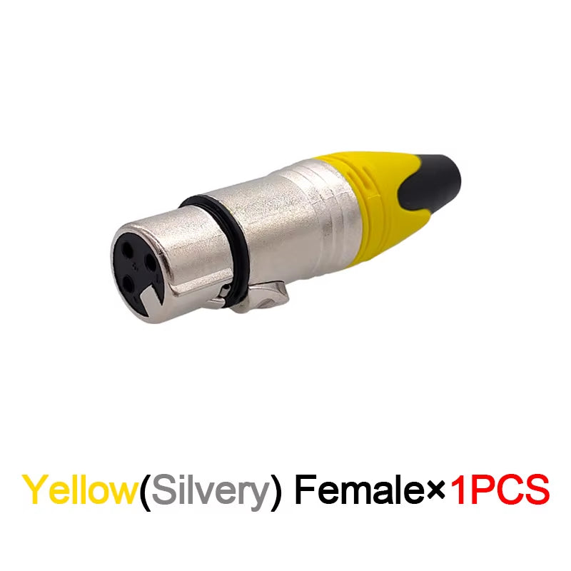 Microphone & Speaker Cable Connectors - 3-Pin XLR Male/Female Audio Plugs (Variety of Colors)