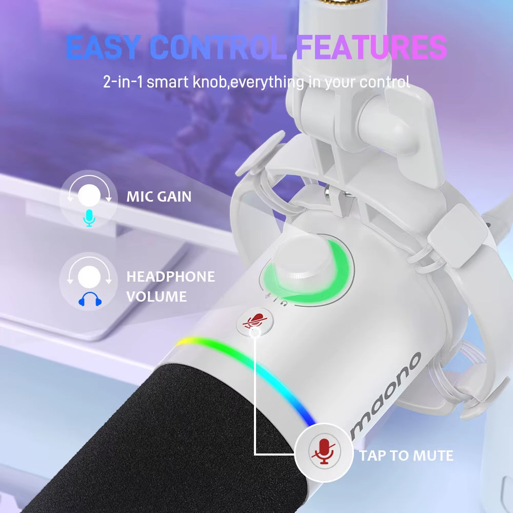 PD200X RGB Gaming Microphone Dynamic Microphone USB/XLR Dual Mode Microphone Podcast Mic RGB USB Gaming Mic XLR Mic