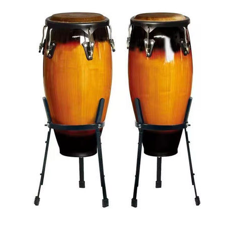 Natural Wooden African Congas with Stand 