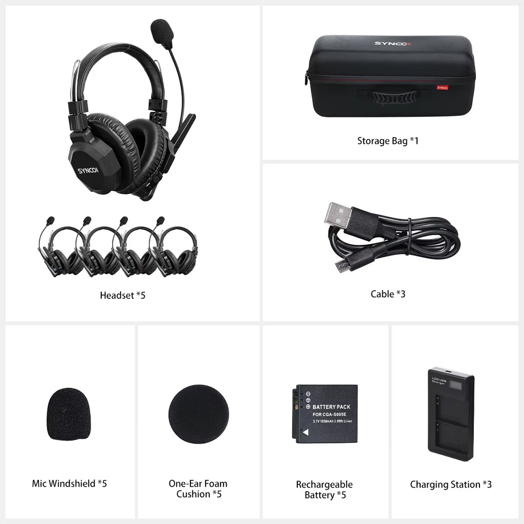 SYNCO Xtalk XMAX X1 X2 X3 X5 X9 X13 Full-Duplex Wireless Headset Intercom System 