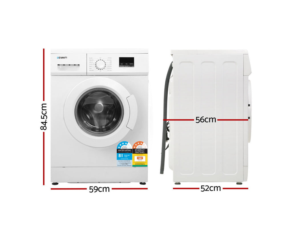 8Kg Front Load Washing Machine White