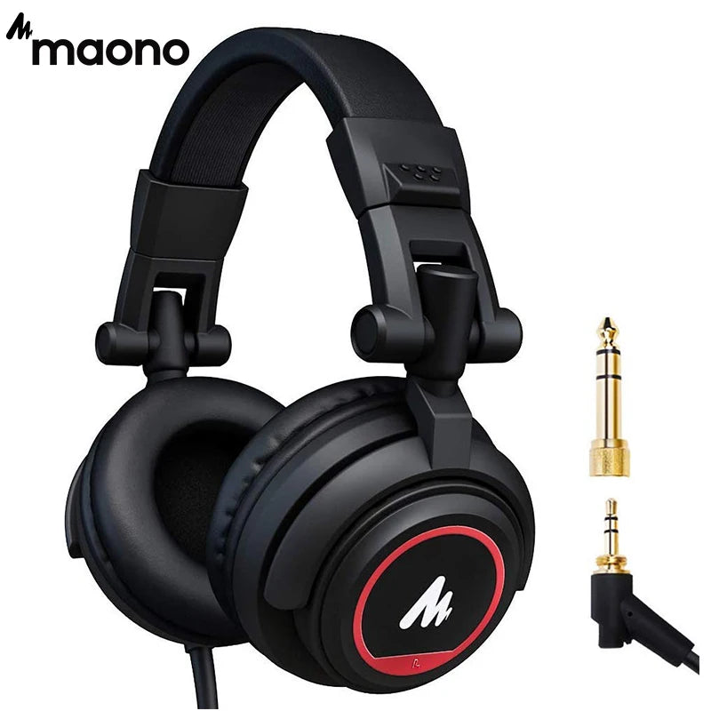 Monitor Headphones 50MM Drivers over Ear Studio Lightweight Foldable Headphones for Smartphone Computer Podcast