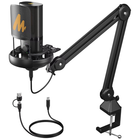 PM450 USB Condenser Microphone. Studio-Mic. Comes with Shock Mount & Software.Ideal for Podcasting Recording.Premium Sound