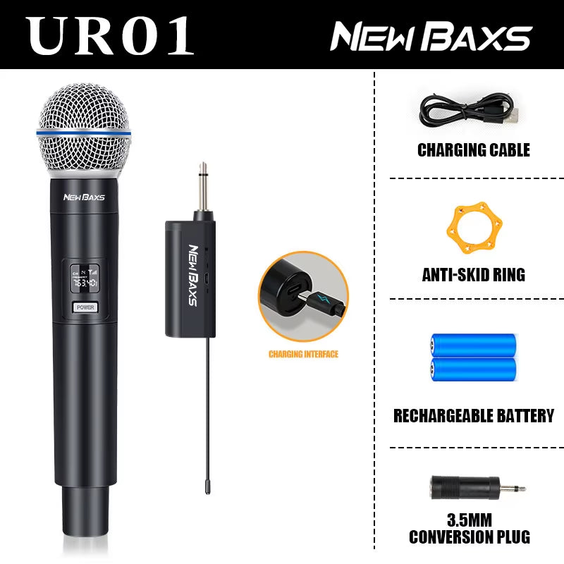 2 Channel UHF Fixed Frequency Dynamic Wireless Microphone