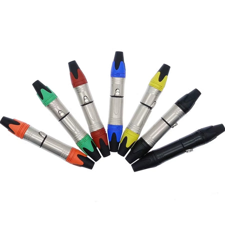 Microphone & Speaker Cable Connectors - 3-Pin XLR Male/Female Audio Plugs (Variety of Colors)