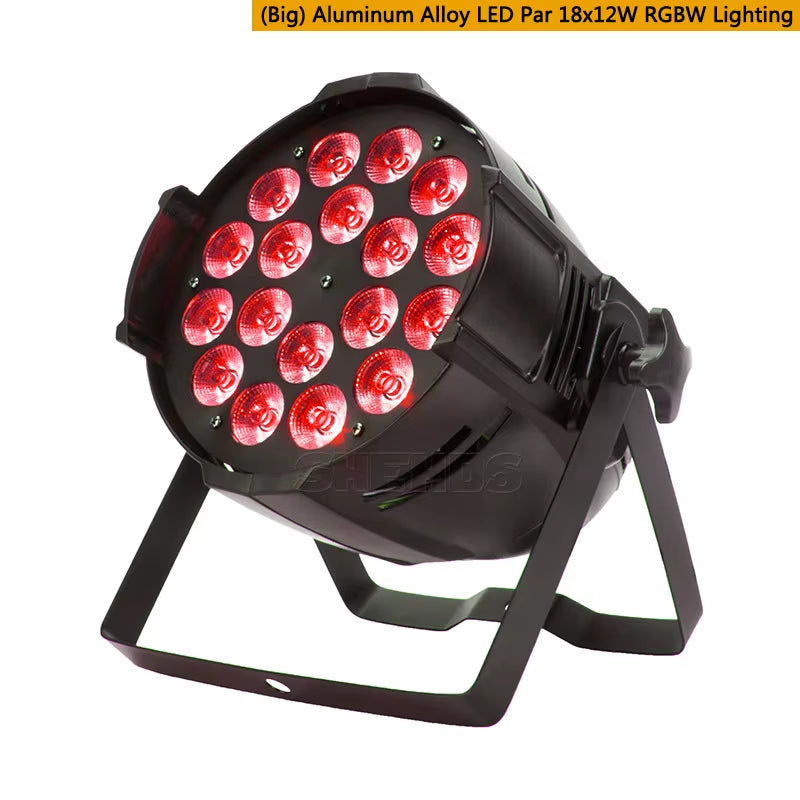 2Pcs 18X18W 6In1  Aluminum Alloy LED Par RGBWA+UV DMX Lighting 