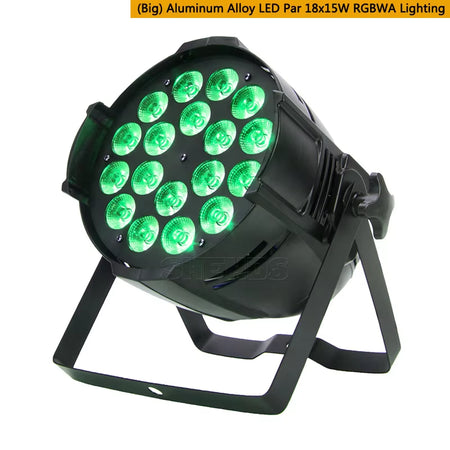 2Pcs 18X18W 6In1  Aluminum Alloy LED Par RGBWA+UV DMX Lighting 