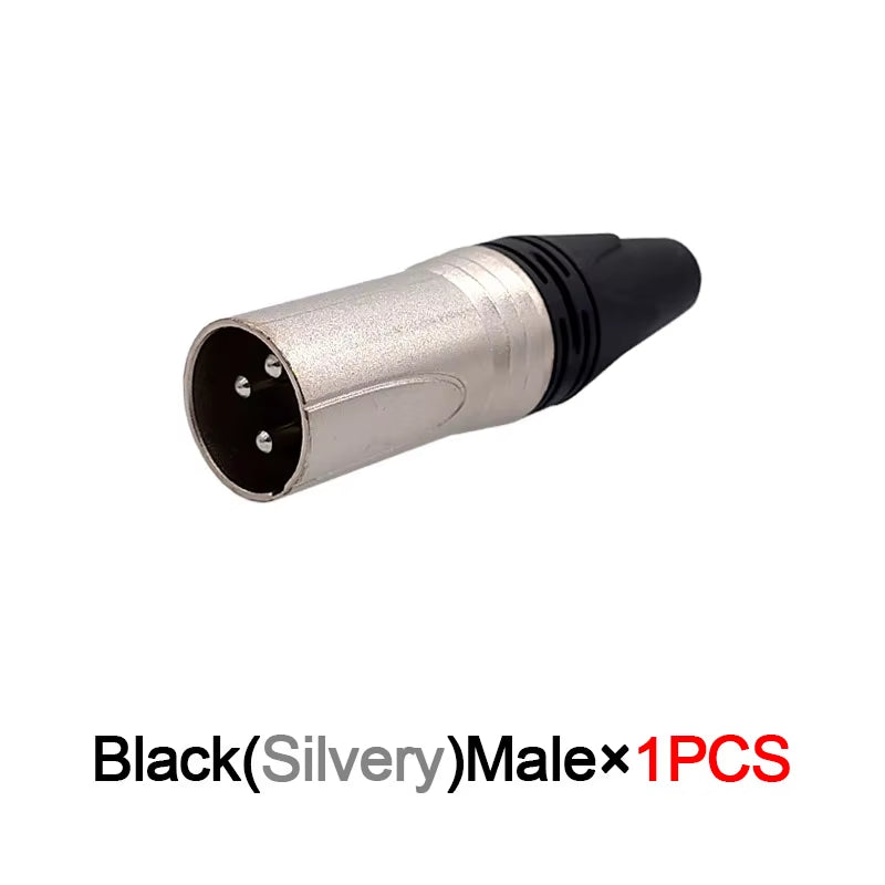 Microphone & Speaker Cable Connectors - 3-Pin XLR Male/Female Audio Plugs (Variety of Colors)