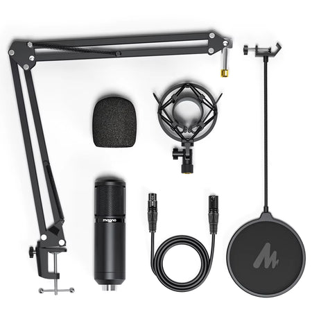XLR Condenser Microphone Kit Professional Cardioid Vocal Studio Recording Mic for Streaming Voice over Home-Studio.Pm320S