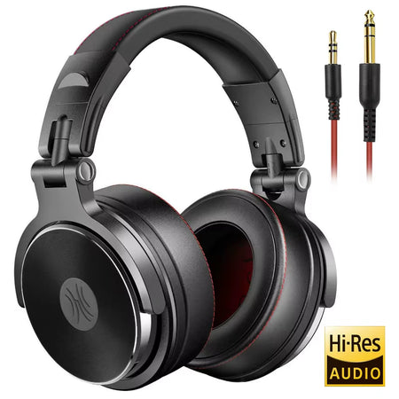 Wired Professional Studio Pro 50 DJ Headphones with Microphone over Ear Hifi Monitor Music Headset Earphone for Phone PC