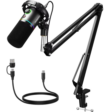 PD200XS Dynamic Microphone XLR/USB Dual Mode Dynamic Mic Podcast Mic with link Software and Gain Knob for Recording